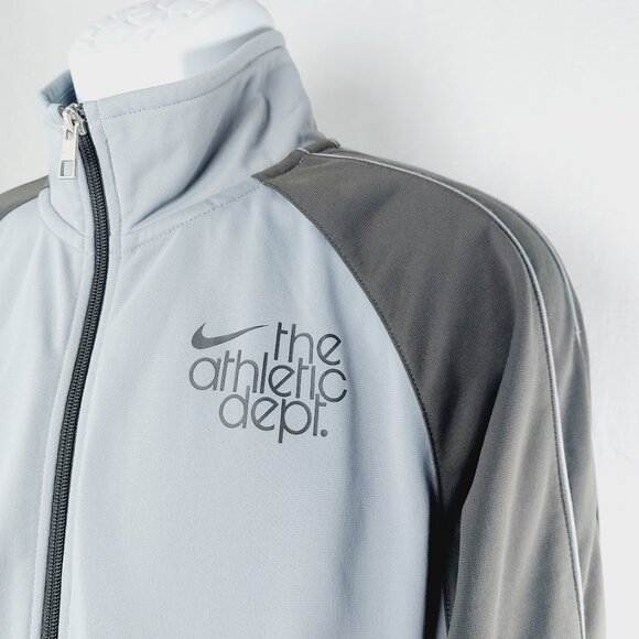 Nike Men's Gray Dri-Fit Mock Neck Sporty Train Basic Jacket Size Medium - Picture 8 of 11